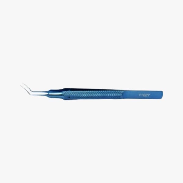 10mm Utrata Capsulorhexis Forceps Anodized titanium with curved shaft and anti-glare finish