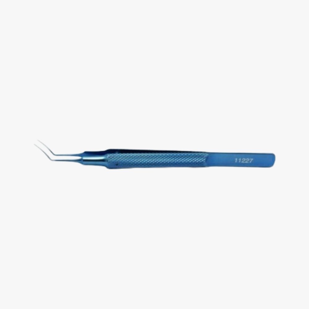 10mm Utrata Capsulorhexis Forceps Anodized titanium with curved shaft and anti-glare finish