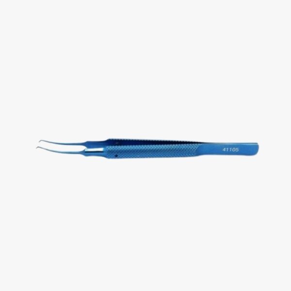 Colibri Corneal Forceps – 0.12 mm Teeth 105 mm Anodized titanium with textured handle and anti-glare finish