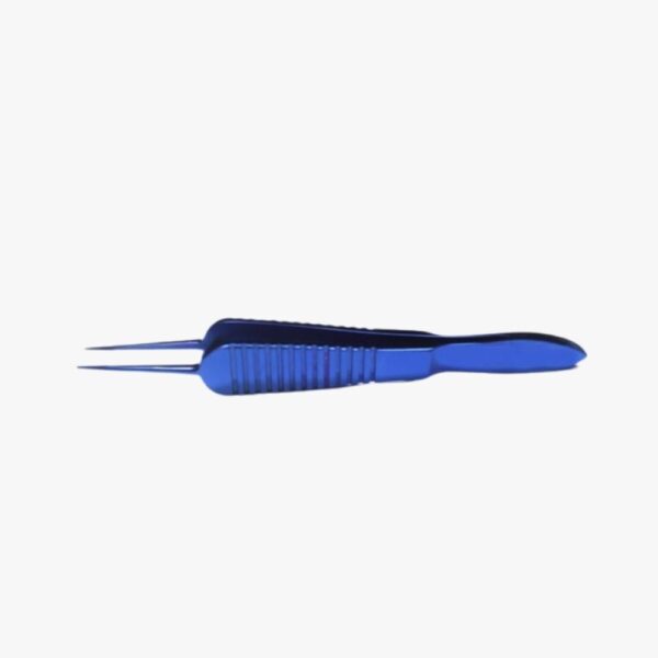 St. Martin Corneal Forceps – 0.12 mm Teeth Anodized titanium with ribbed handle and anti-glare finish