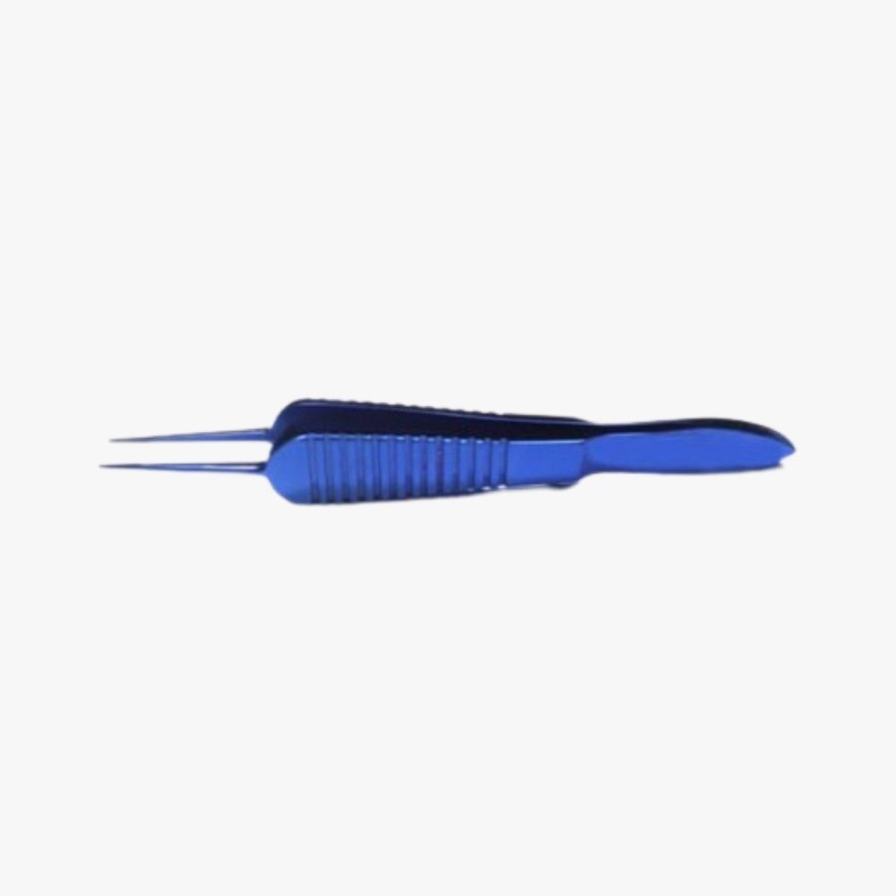 0.15 mm Teeth St. Martin Corneal Forceps Anodized titanium with ribbed, non-slip handle and anti-glare finish