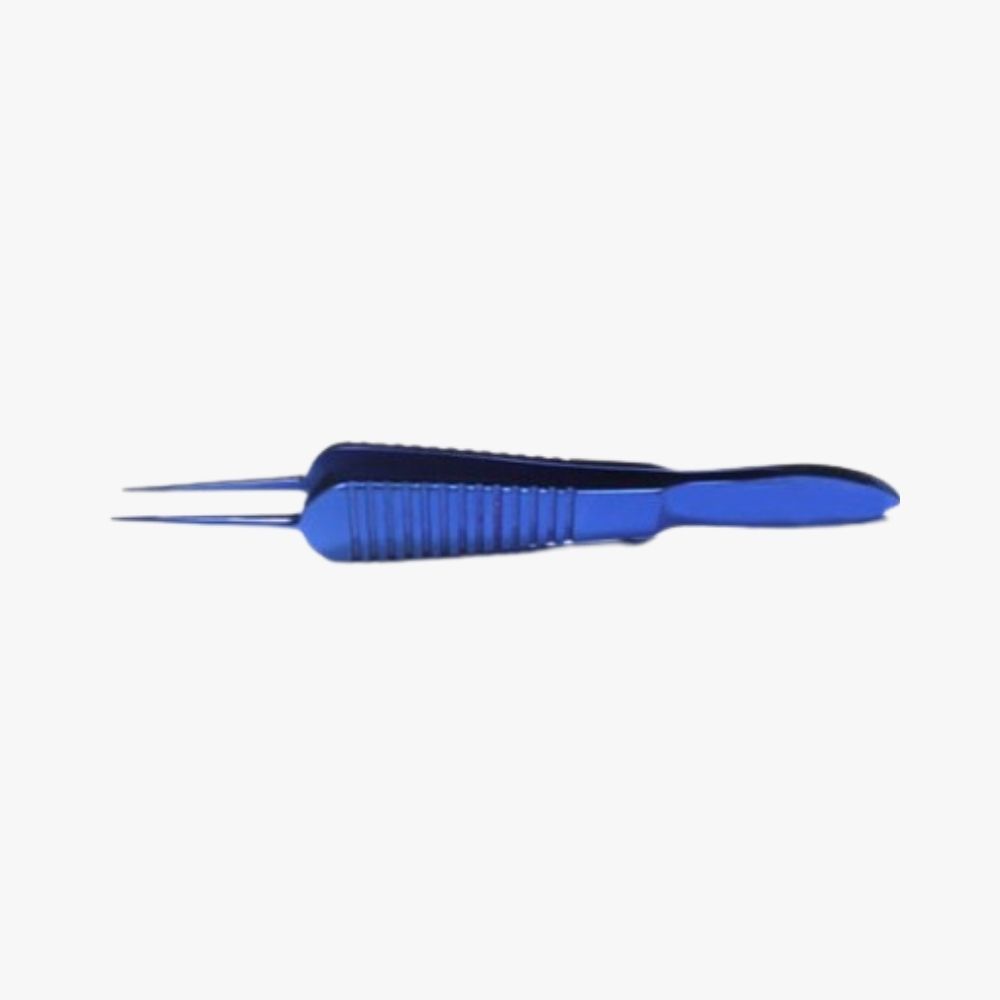 St. Martin Corneal Forceps – 0.3 mm Teeth Anodized titanium with ribbed, non-slip handle and anti-glare finish