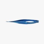Castroviejo Curved Corneal Scissors – 11mm Tip, 105mm Anodized titanium with ribbed handle and anti-glare finish