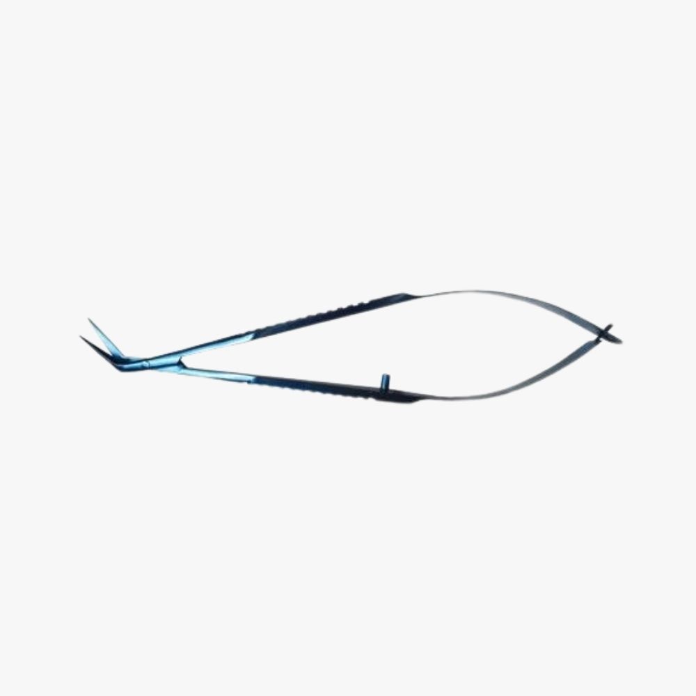 16mm Tip Castroviejo Keratoplasty Scissors Anodized titanium with lightweight open-slot handle and anti-glare finish
