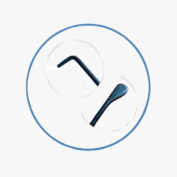 Phaco Chopper Double-Ended – Paddle / 60° Angled Anodized titanium with slim, round handle and anti-glare finish