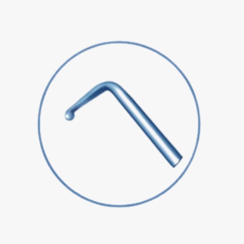 1.1mm Tip Nagahara Phaco Chopper Anodized titanium with curved shaft and anti-glare finish