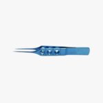 Pierse Straight Fixation Forceps – Notched 0.1mm Teeth, 108mm Anodized titanium with open-slot handle and anti-glare finish