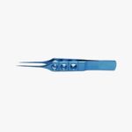 Pierse Straight Fixation Forceps – Notched Teeth, 85mm Anodized titanium with open-slot handle and anti-glare finish