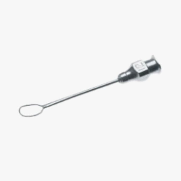Irrigating Vectis/5 mm Loop – 18G Thin-Wall Cannula stainless steel with all-metal Luer hub and anti-glare finish