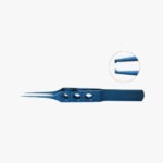 Fixation Toothed Forceps – 0.3mm 2×3 Teeth Anodized titanium with lightweight handle and anti-glare finish