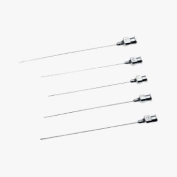 Lacrimal Cannula 21G stainless steel with all-metal Luer hub and polished, non-traumatic tip