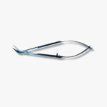 Straight Blade IOL Lens Cutting Scissors – Serrated Grasping Blade titanium with spring handle and anti-glare finish
