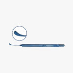 Corneal Epithelium Spatula – Curved Tip Anodized titanium with slim flat handle and anti-glare finish