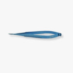 9mm Jaws, Sharp Tips, No Lock 115mm Fine Curved Needle Holder Anodized titanium with textured handle and anti-glare finish
