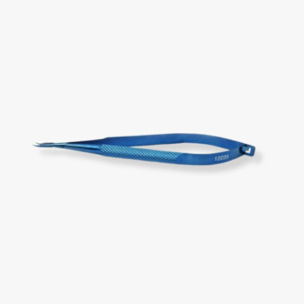 Bechert-Sinskey Needle Holder – Gently Curved 9mm Jaws, No Lock 115mm Anodized titanium with spring handle and anti-glare finish