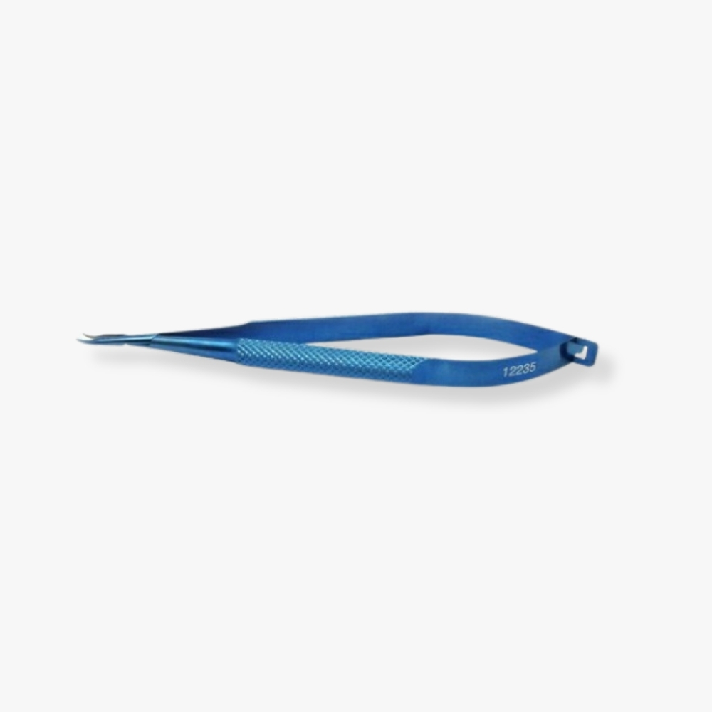 Bechert-Sinskey Needle Holder – Gently Curved 9mm Jaws, No Lock 115mm Anodized titanium with spring handle and anti-glare finish