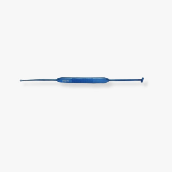 2.5mm Teardrop Shape Schocket Scleral Depressor Anodized titanium with round handle and anti-glare finish