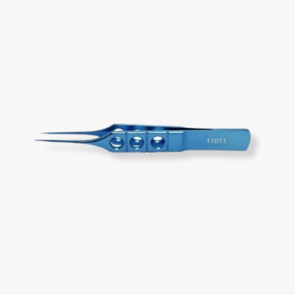 McPherson Straight Tying Forceps – 85mm Anodized Titanium with lightweight handle and anti-glare finish