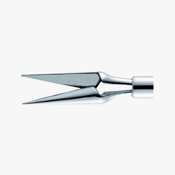 Retinal Scissors – Curved Shaft 23G Stainless steel with smooth curved shaft and polished finish