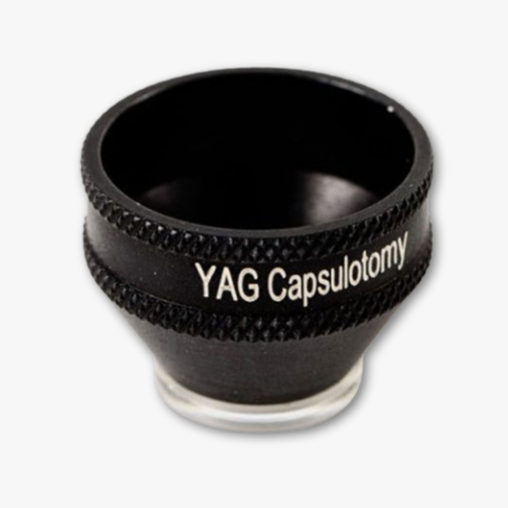 YAG Capsulotomy Lens – black anodized lightweight metal frame