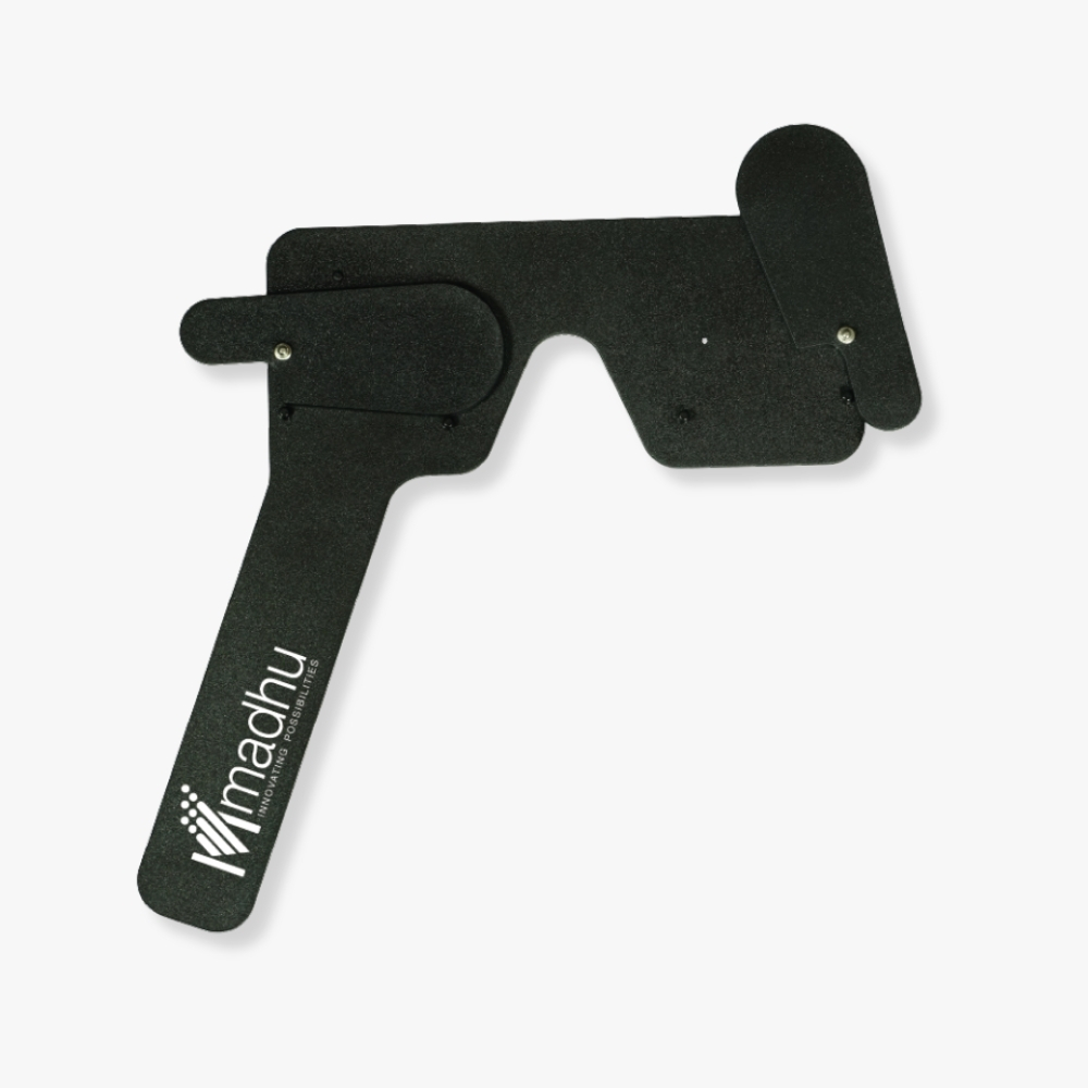 Multi Purpose Occluder – Black handle with adjustable pinholes and shutter attachments – ABS plastic diagnostic tool