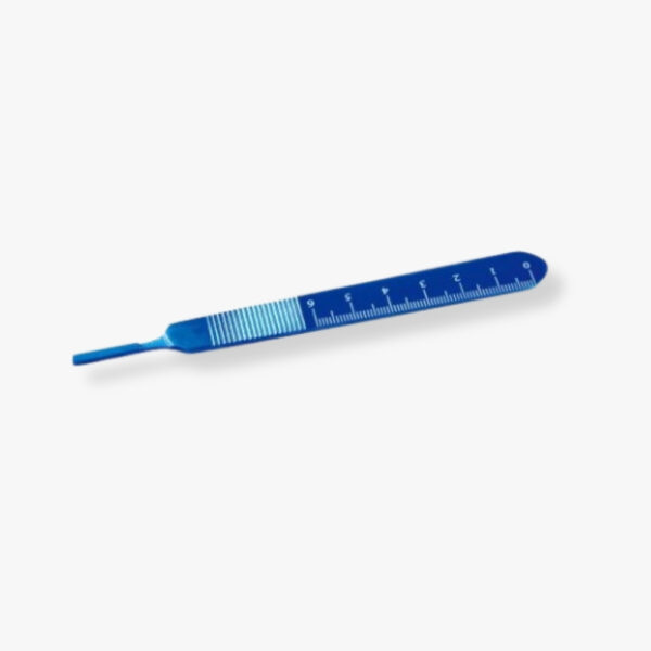 Blue anodized Blade Breaker 125mm with ruler markings – scalpel safety tool
