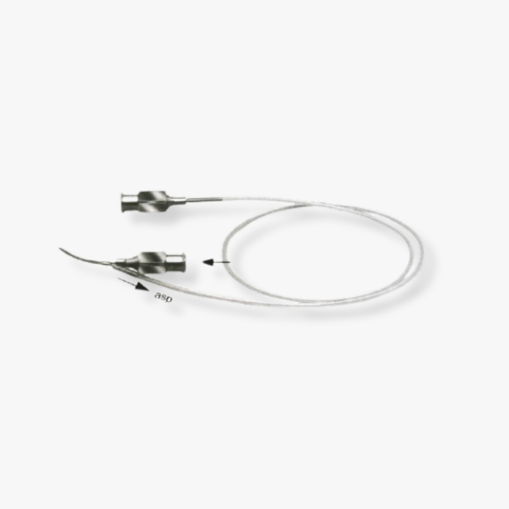 Simcoe Double-Barreled I/A Cannula – 22G/7 with stainless steel tips and polished finish