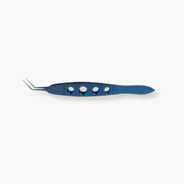Bechert-McPherson Angled Forceps – Smooth Tips Anodized titanium with flat, open-slot handle and anti-glare finish