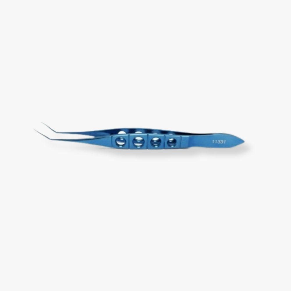 Smooth Rounded Tips Lens Implantation Forceps Anodized titanium with flat, open-slot handle and anti-glare finish