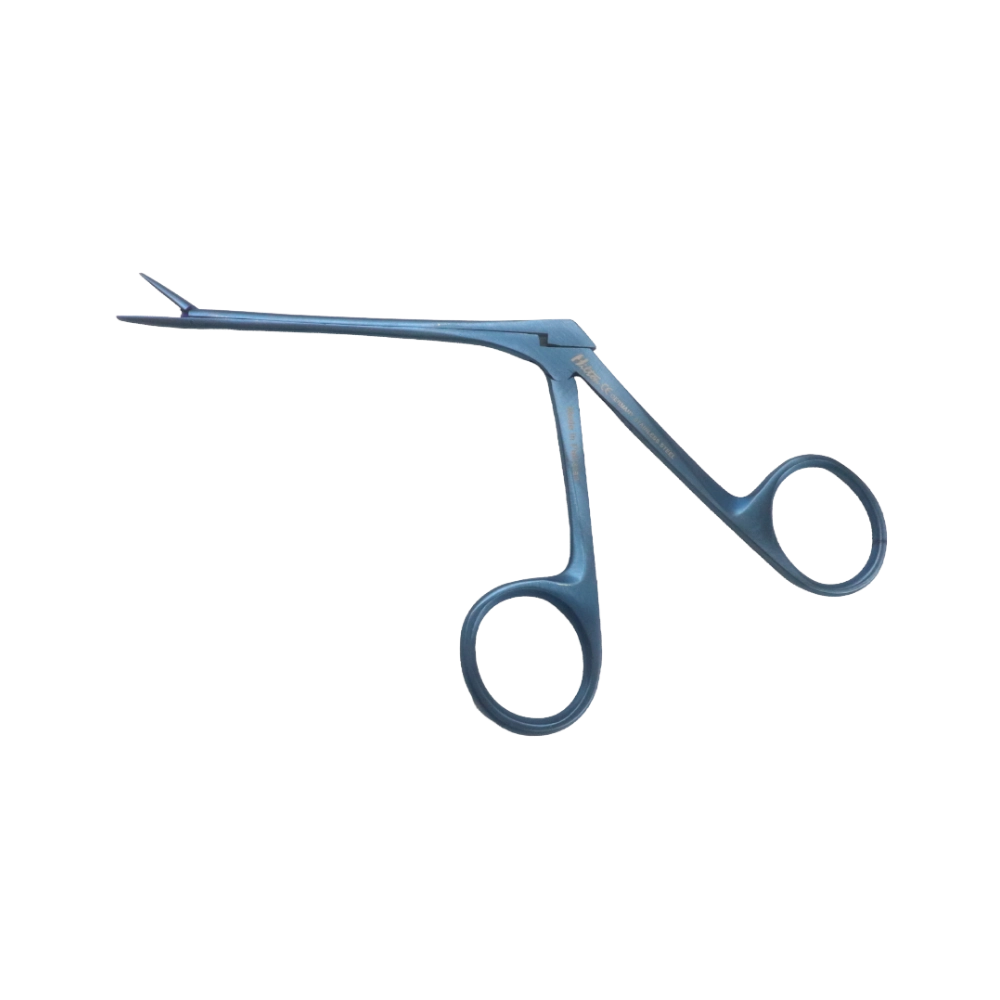 Crocodile forceps 8.5 cm blue for ear canal procedures