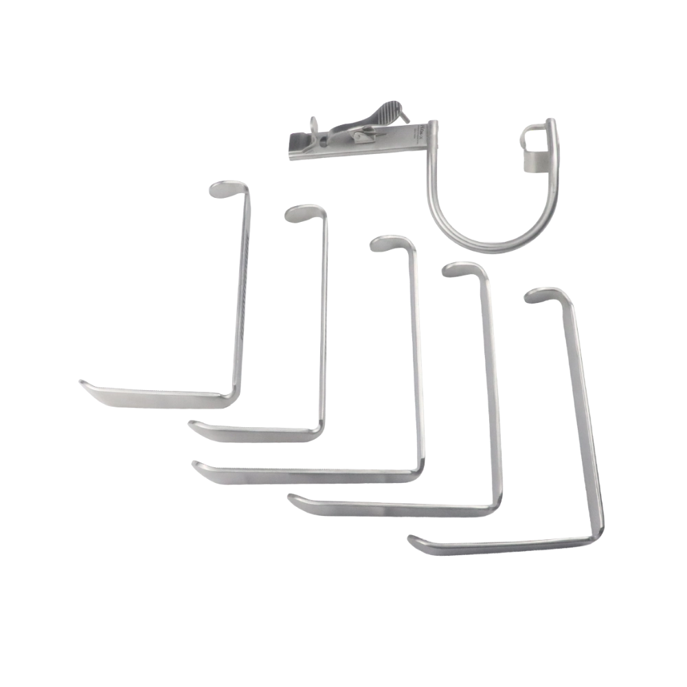 Surgical Boyle davis mouth gag set wooden box for ENT surgery