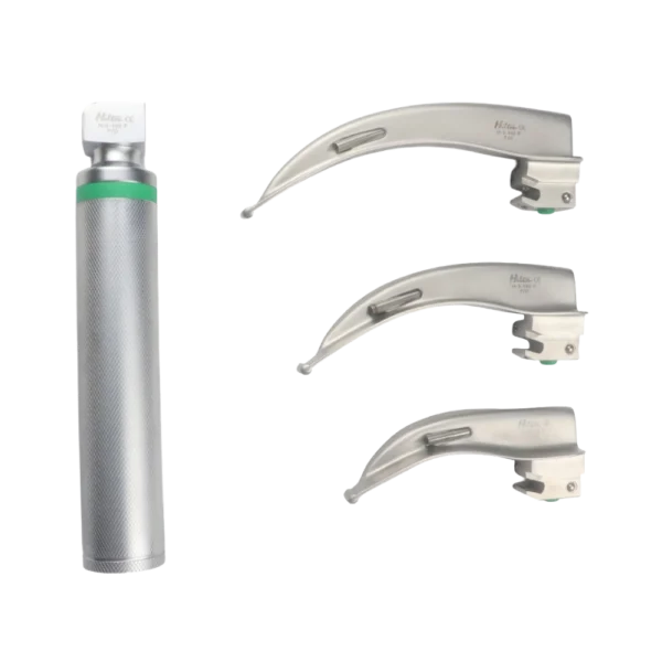 Laryngoscope set 3 blades for intubation procedures