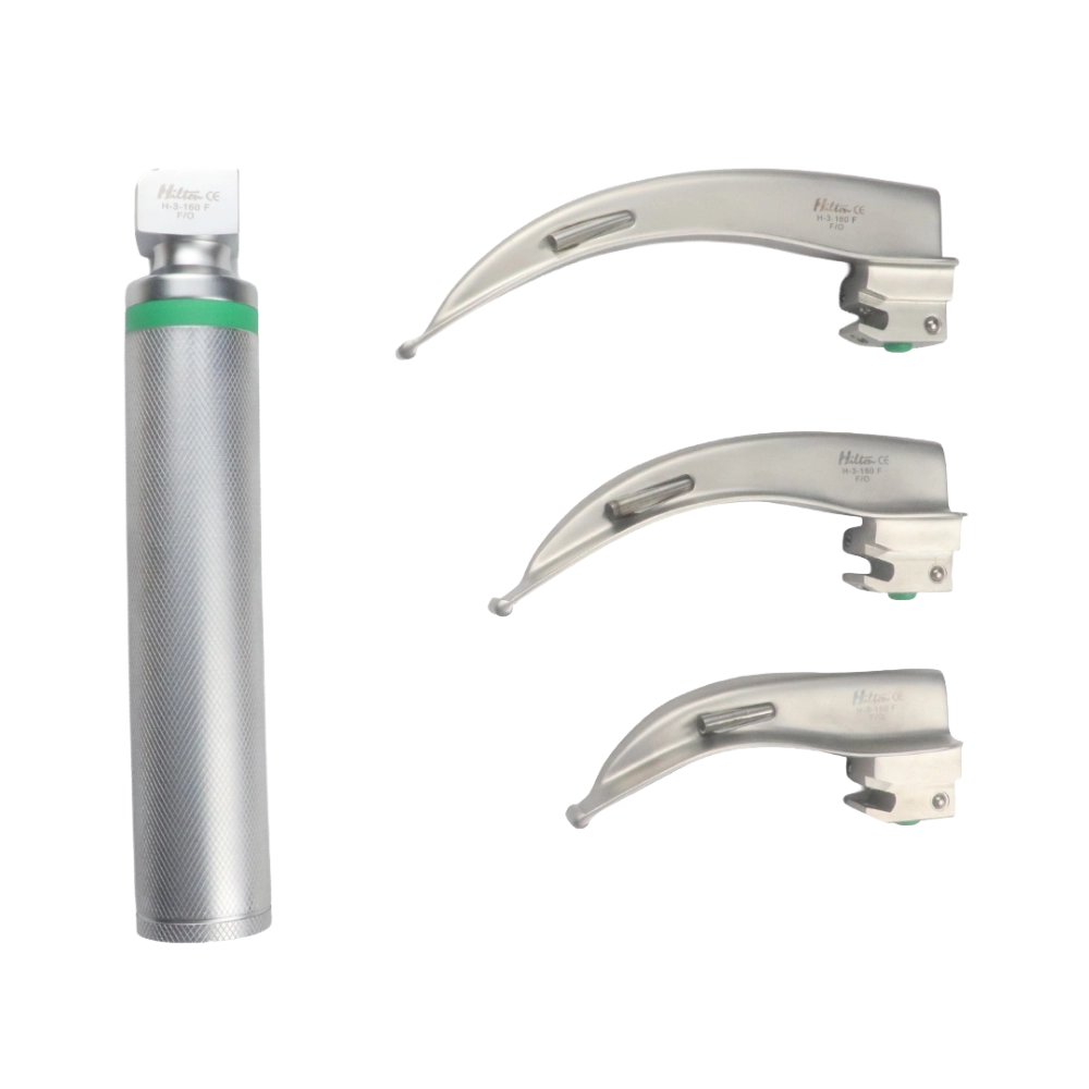 Laryngoscope set 3 blades for intubation procedures
