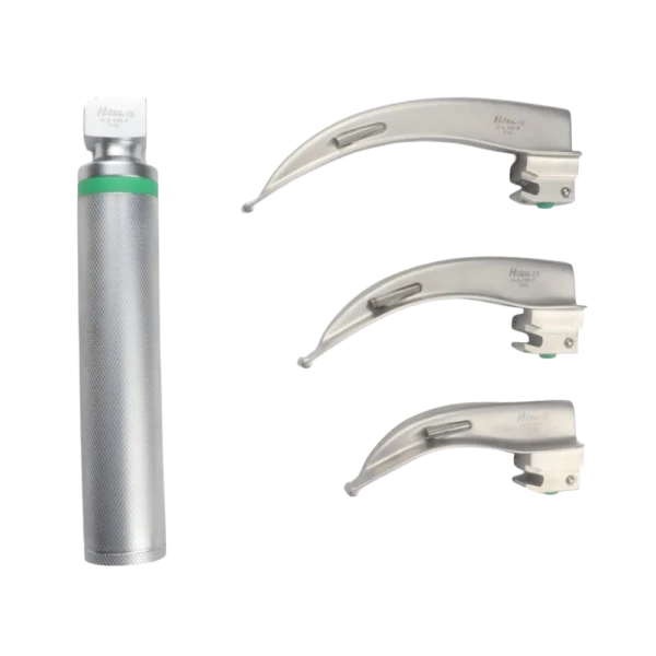 Fiberoptic laryngoscope set 3 blades for enhanced airway view