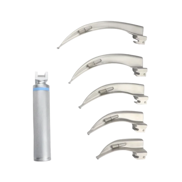 Fiberoptic laryngoscope set 5 blades for advanced airway management