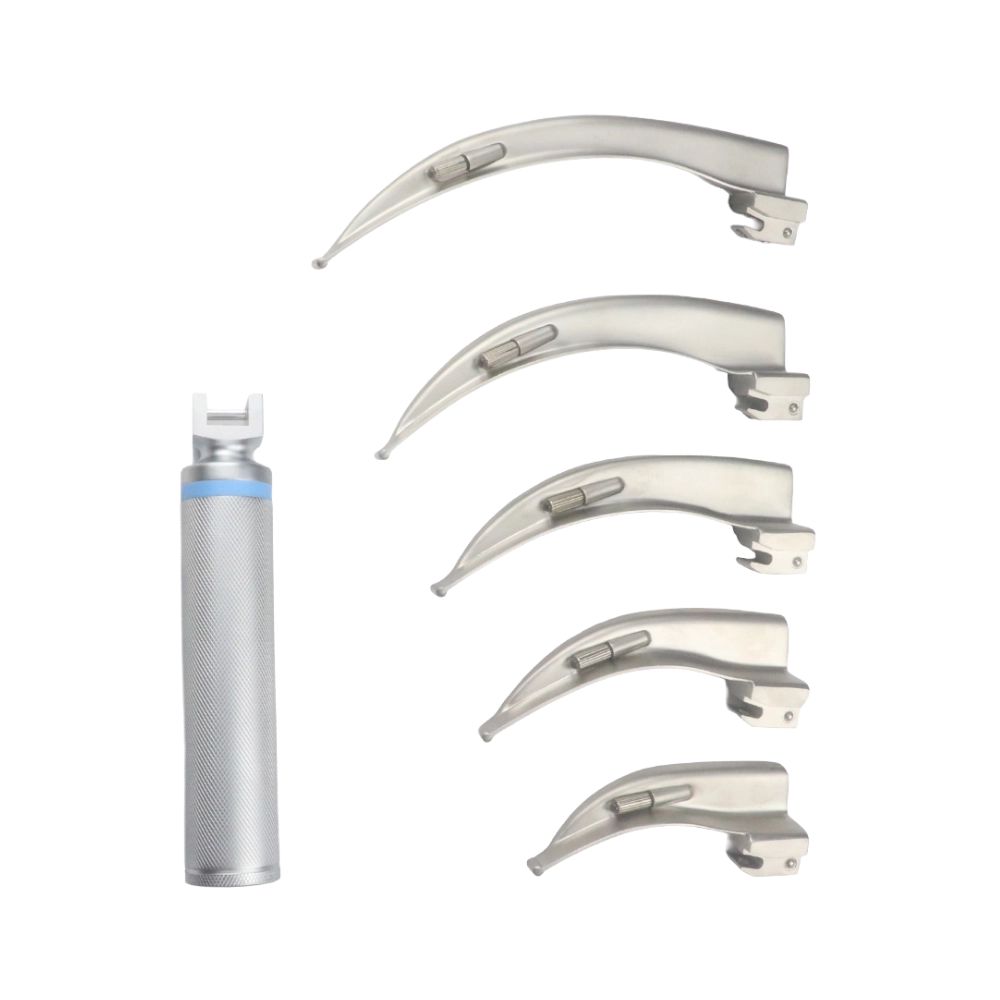 Fiberoptic laryngoscope set 5 blades for advanced airway management