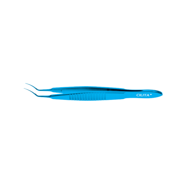 Utrata capsulorhexis forceps stainless steel spring handle curved jaws 12 mm