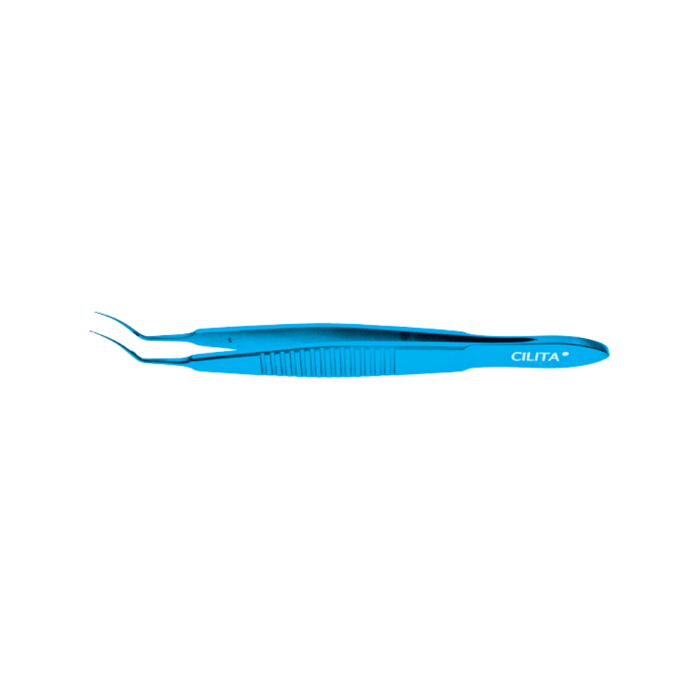 Utrata capsulorhexis forceps stainless steel spring handle curved jaws 12 mm