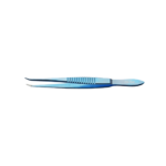 Barraquer cilia forceps stainless steel flat handle slightly curved 6 mm platform