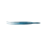 Dressing forceps stainless steel flat handle serrated curved jaws 12 mm