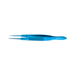 Castroviejo fixation forceps stainless steel spring handle straight 0.5 mm 1x2 teeth