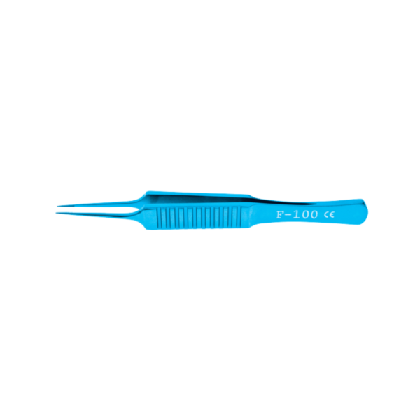 Iris forceps stainless steel spring handle 4 mm serrated jaws