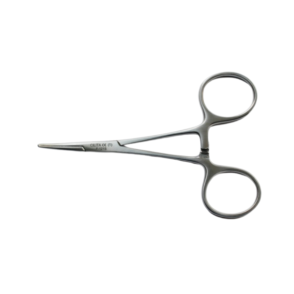 Halstead mosquito forceps stainless steel ratchet handle curved