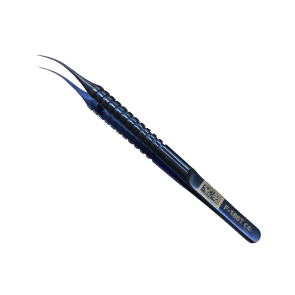 Tennant tying forceps stainless steel spring handle curved 6 mm