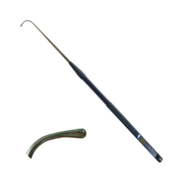 Graefe muscle hook stainless steel handle size 2 1.5 mm