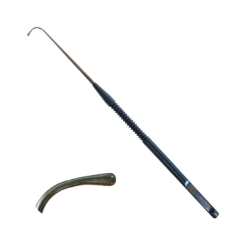 Graefe muscle hook stainless steel handle size 2 1.5 mm