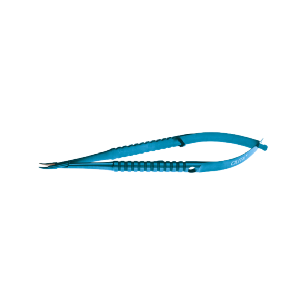 Barraquer needle holder stainless steel spring handle fine curved jaws 12 mm