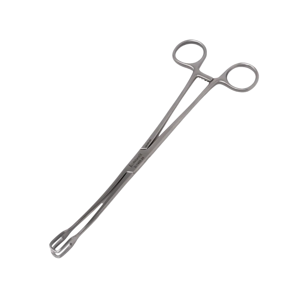 Schroeder Vulsellum Forceps 9.5 Inch with Curved Side Jaws