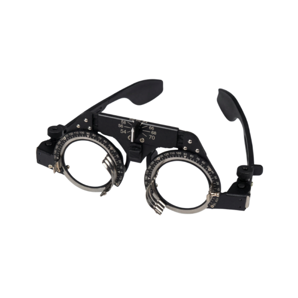 Adjustable trial frame, lightweight mixed-material ophthalmic frame, adjustable PD variant