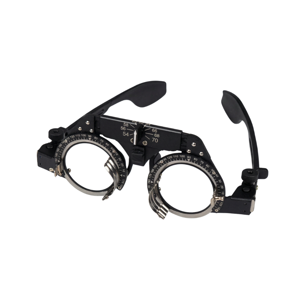 Adjustable trial frame, lightweight mixed-material ophthalmic frame, adjustable PD variant